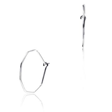 Rough Circle Silver Ear Stud STS-2264